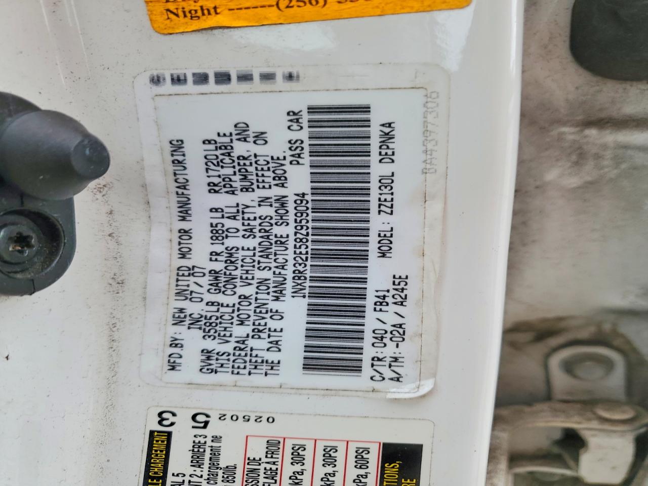 2008 TOYOTA COROLLA