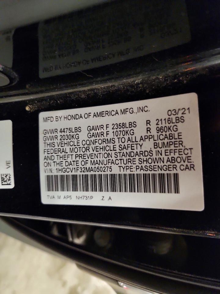 2021 HONDA ACCORD