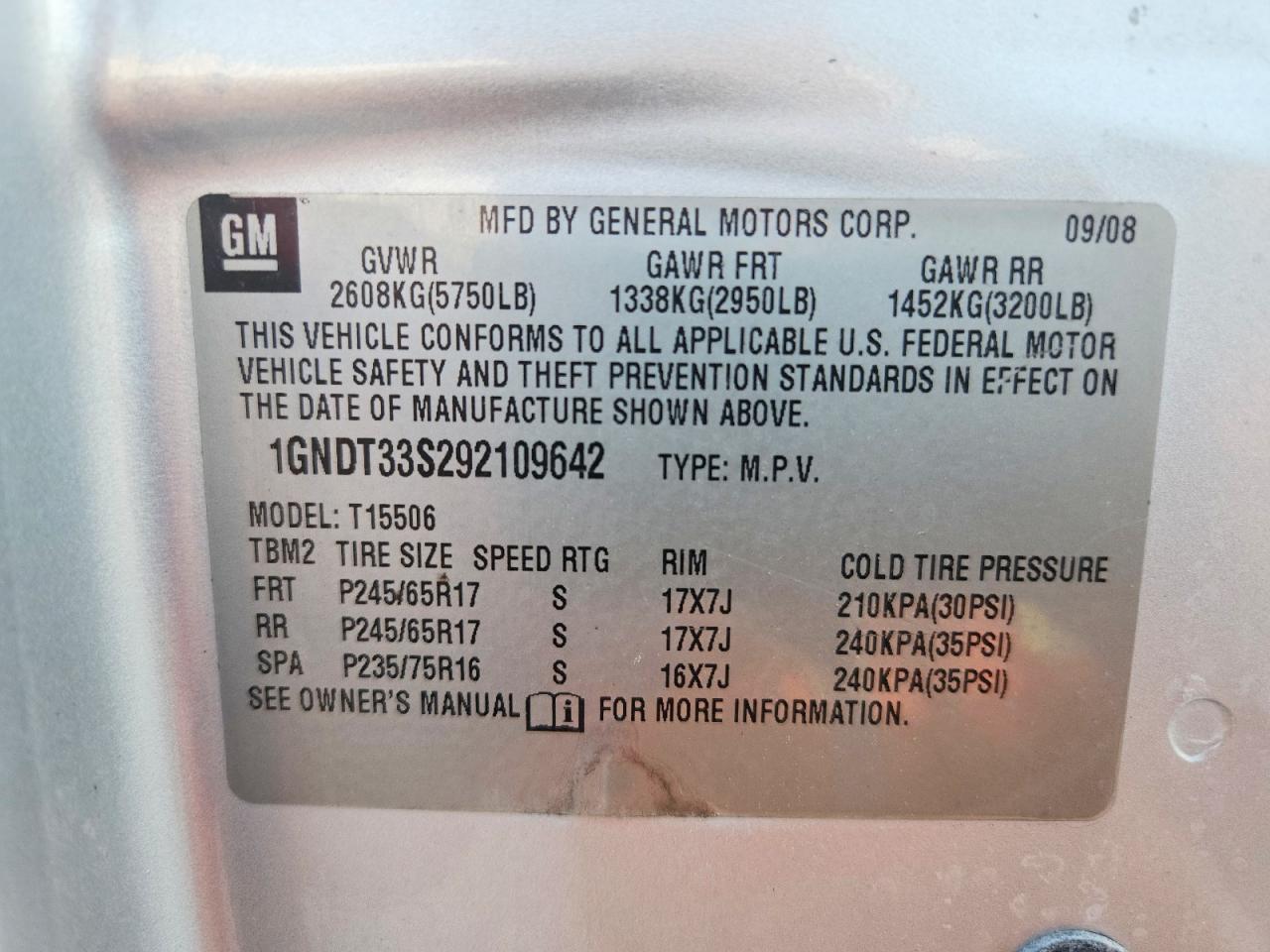 2009 CHEVROLET TRAILBLAZE