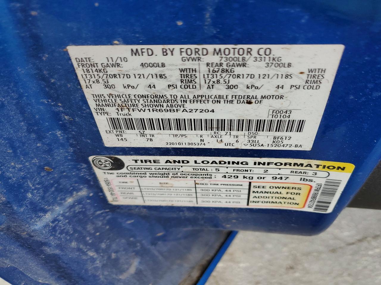 2011 FORD F150