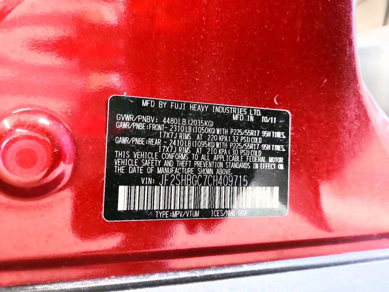 2012 SUBARU FORESTER