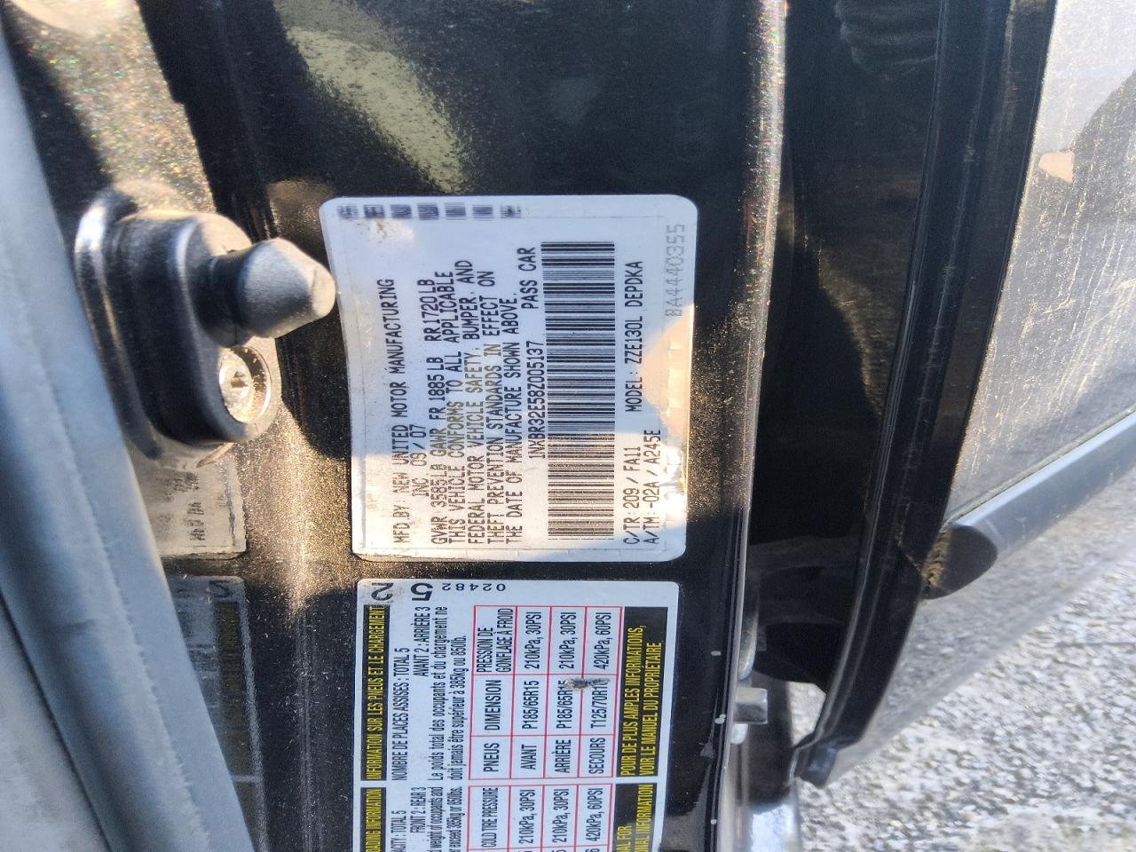 2008 TOYOTA COROLLA