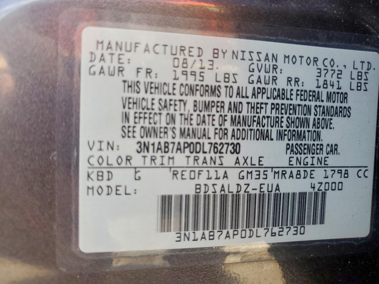 2013 NISSAN SENTRA