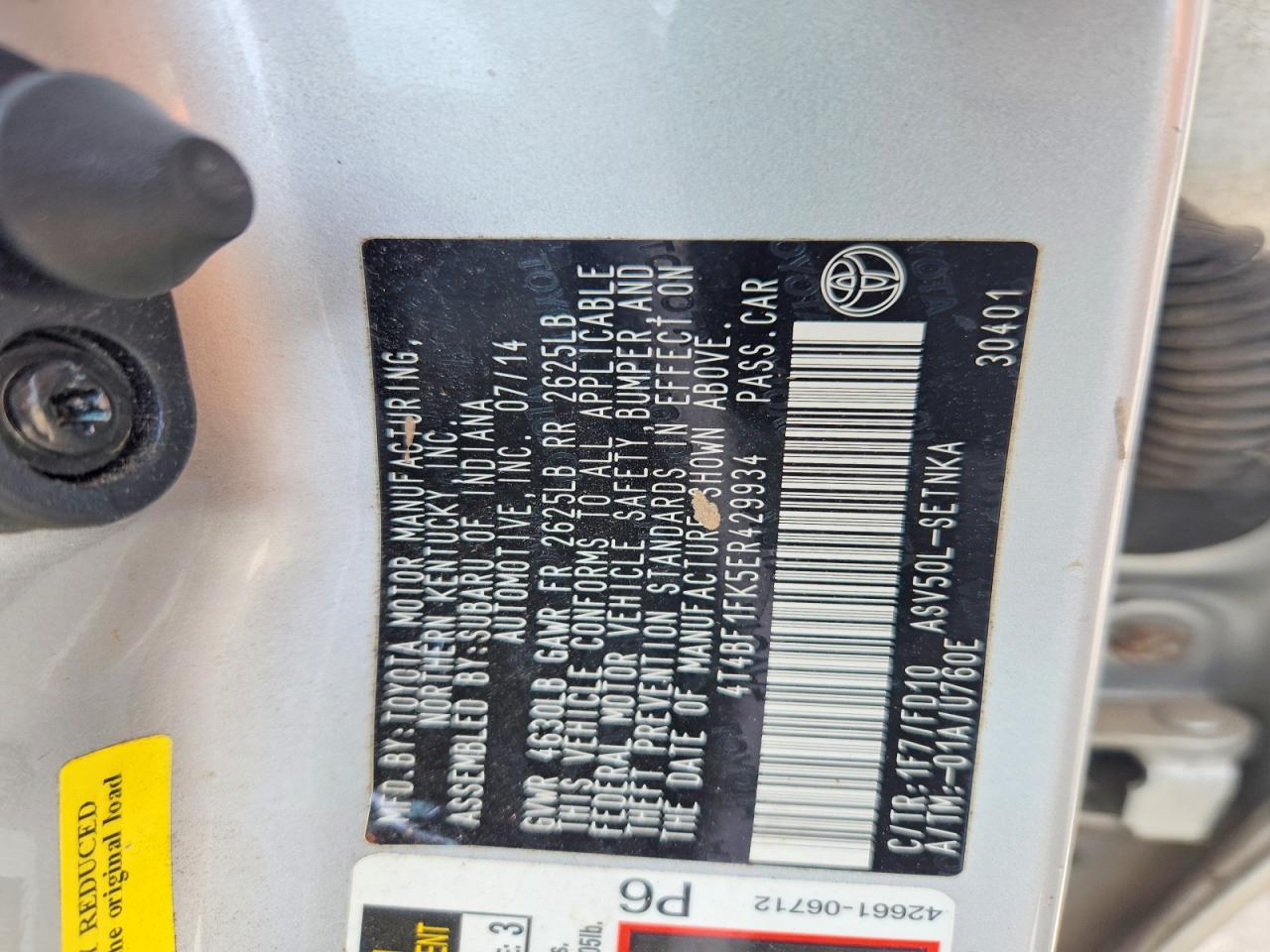 2014 TOYOTA CAMRY