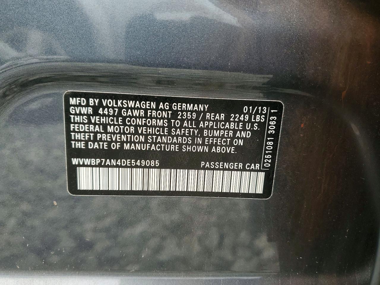 2013 VOLKSWAGEN CC