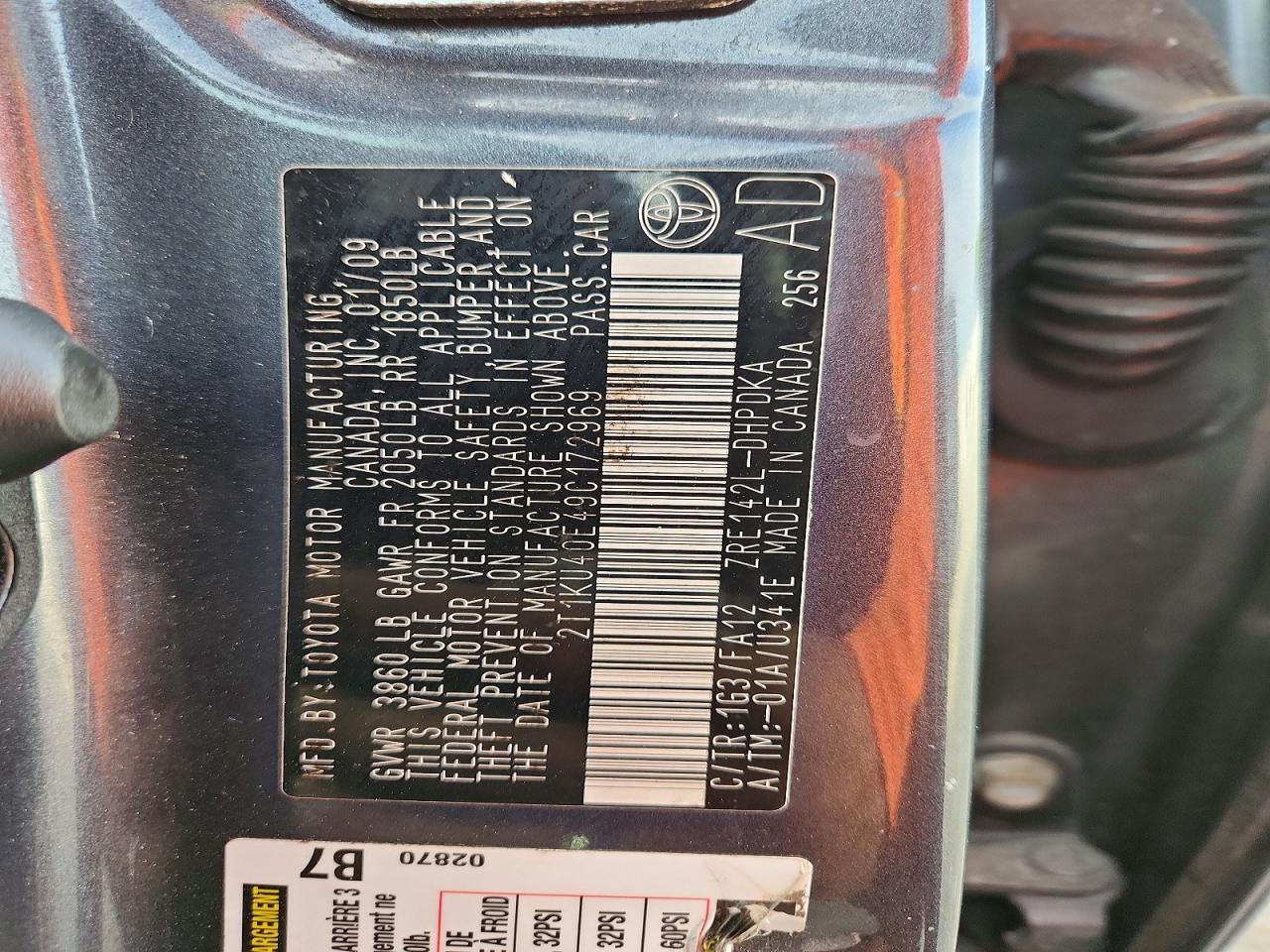2009 TOYOTA MATRIX