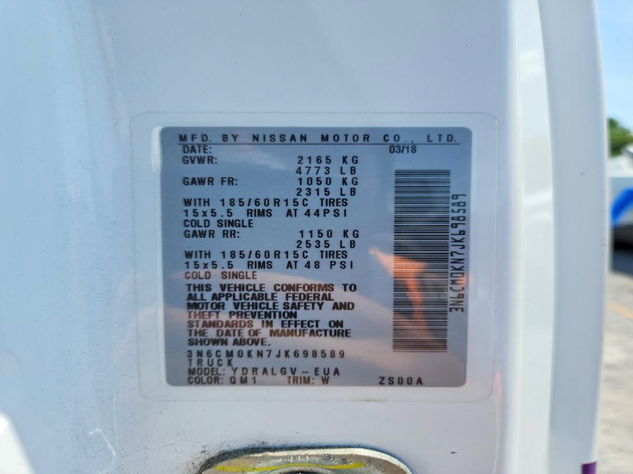 2018 NISSAN NV