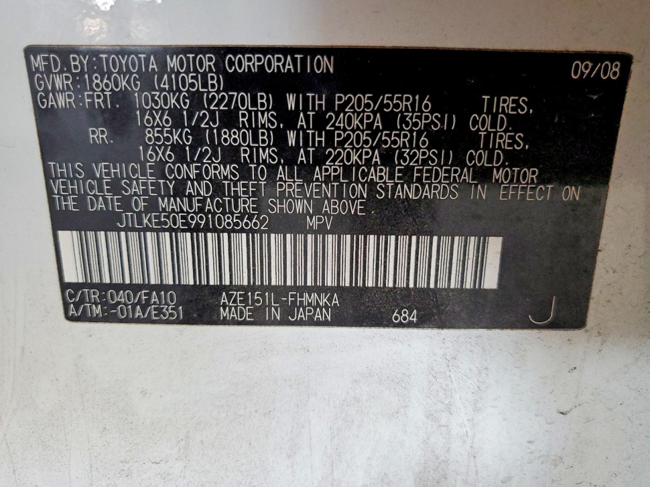 2009 TOYOTA SCION