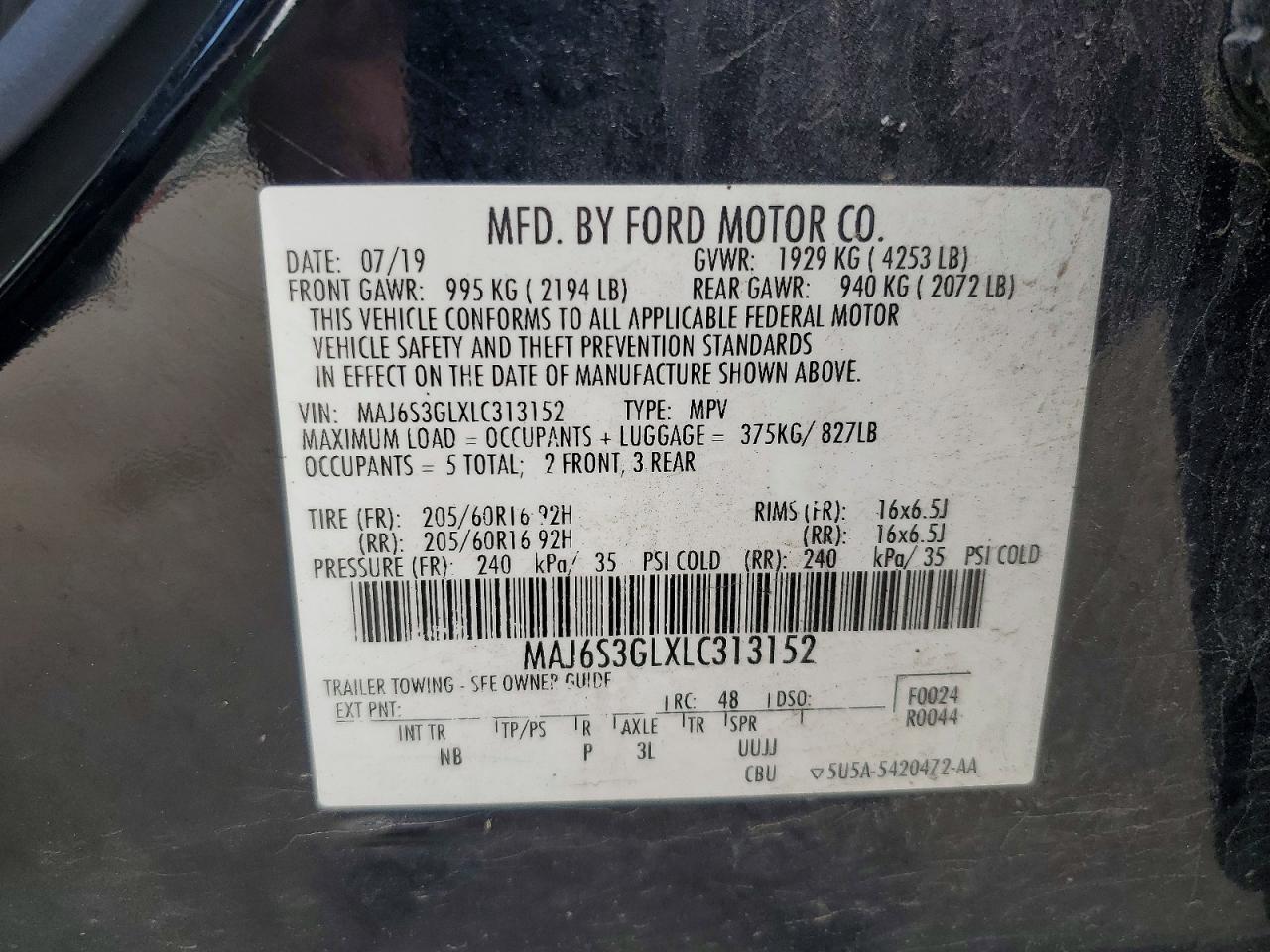 2020 FORD ECOSPORT