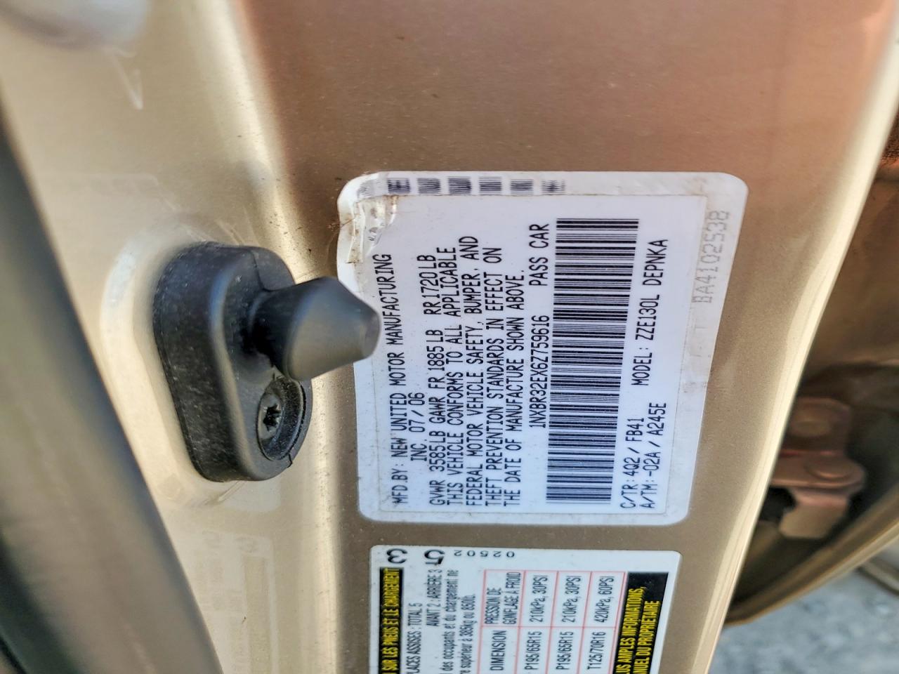 2006 TOYOTA COROLLA