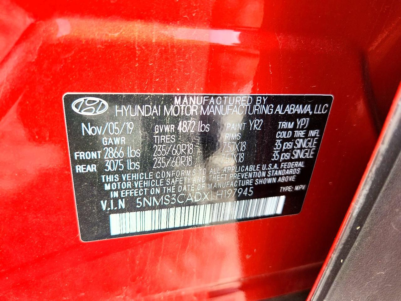 2020 HYUNDAI SANTA FE