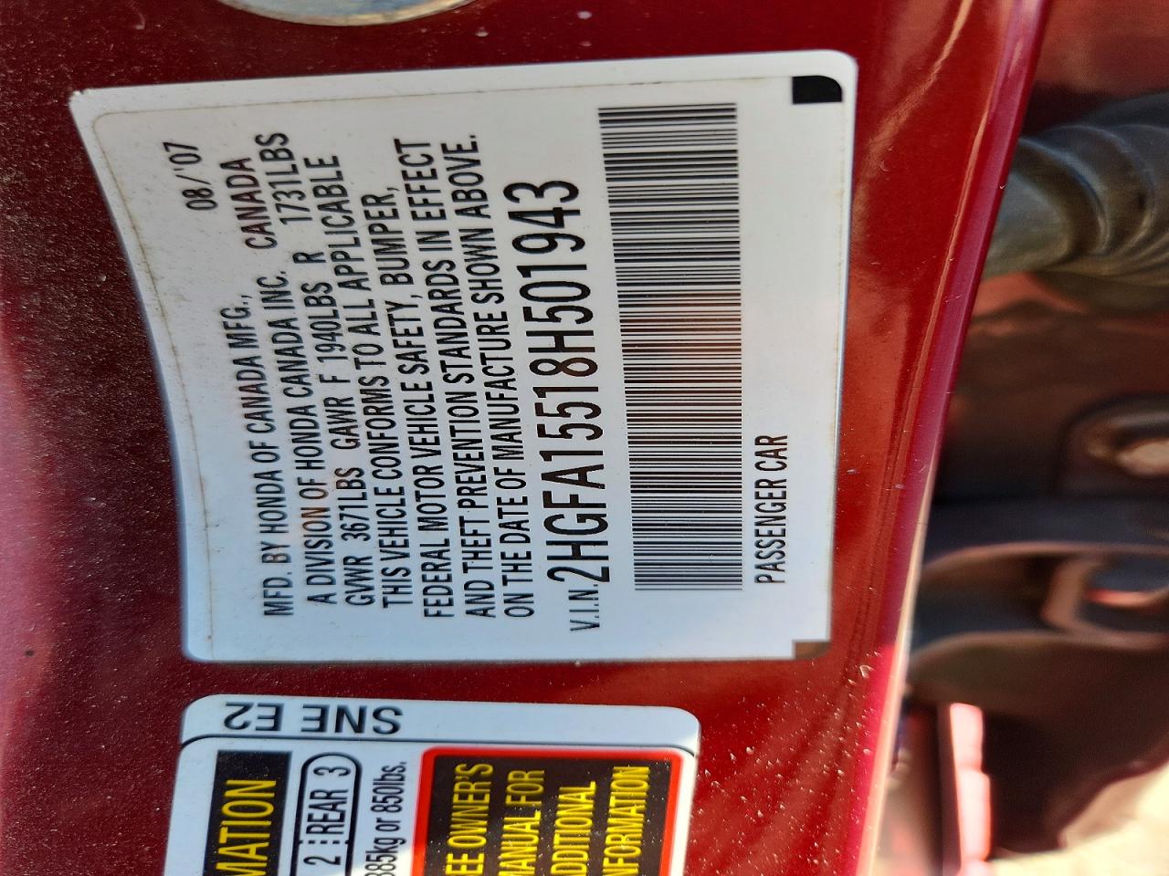 2008 HONDA CIVIC
