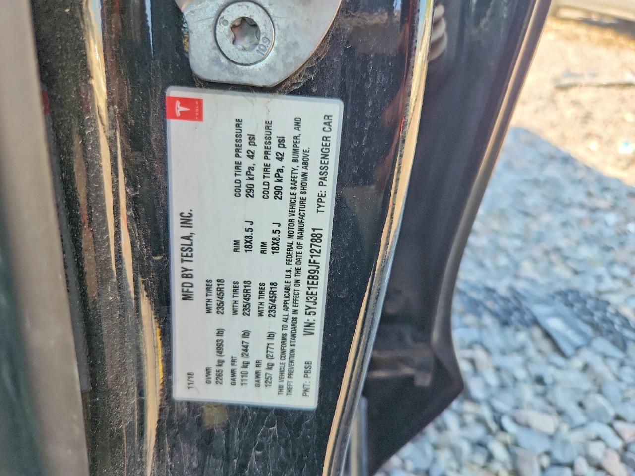 2018 TESLA MODEL 3