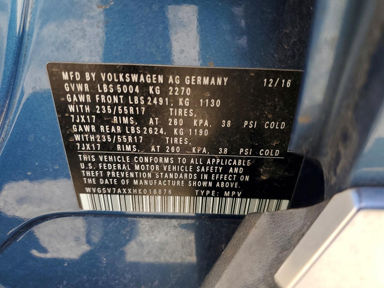 2017 VOLKSWAGEN TIGUAN