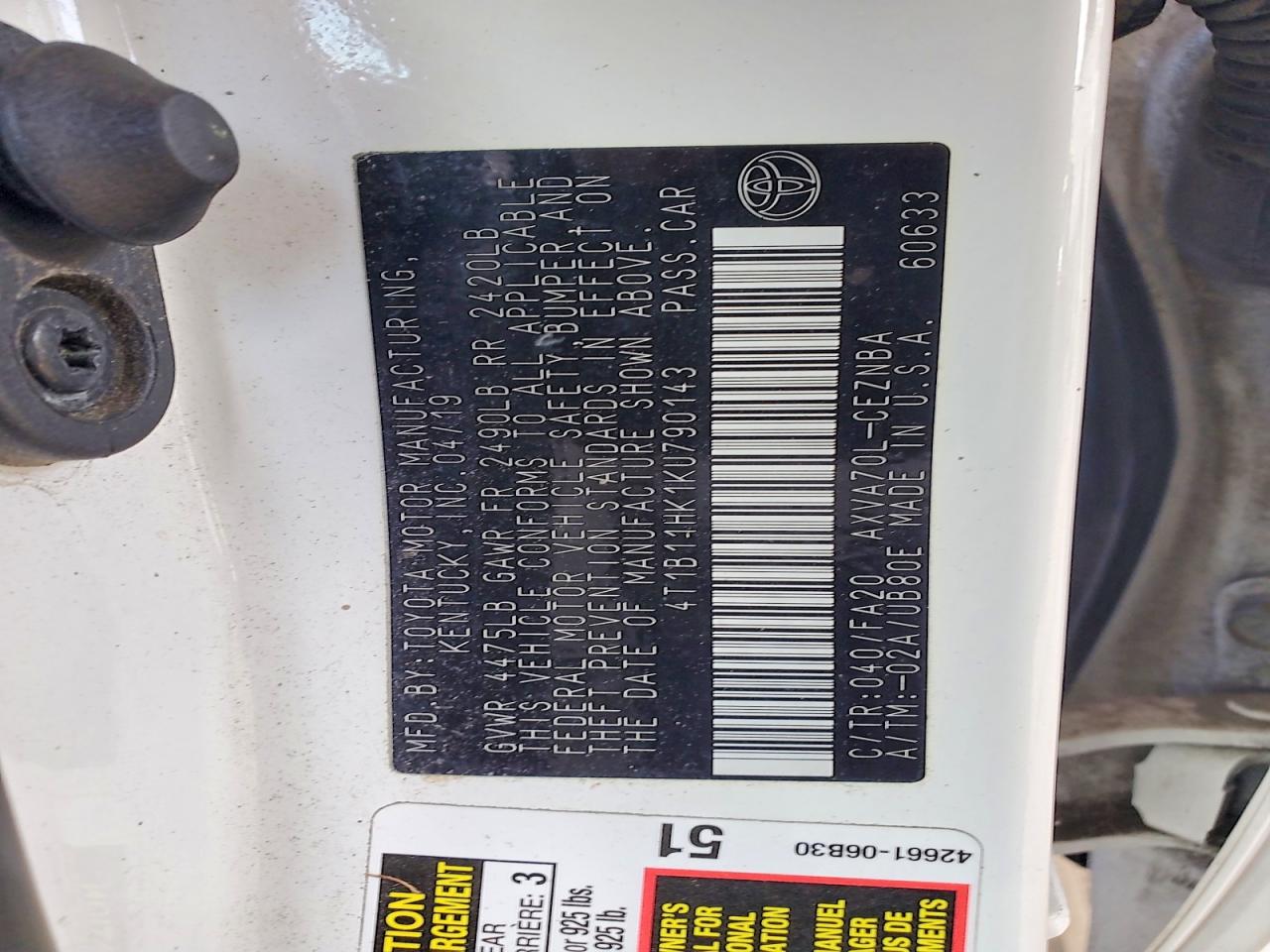 2019 TOYOTA CAMRY