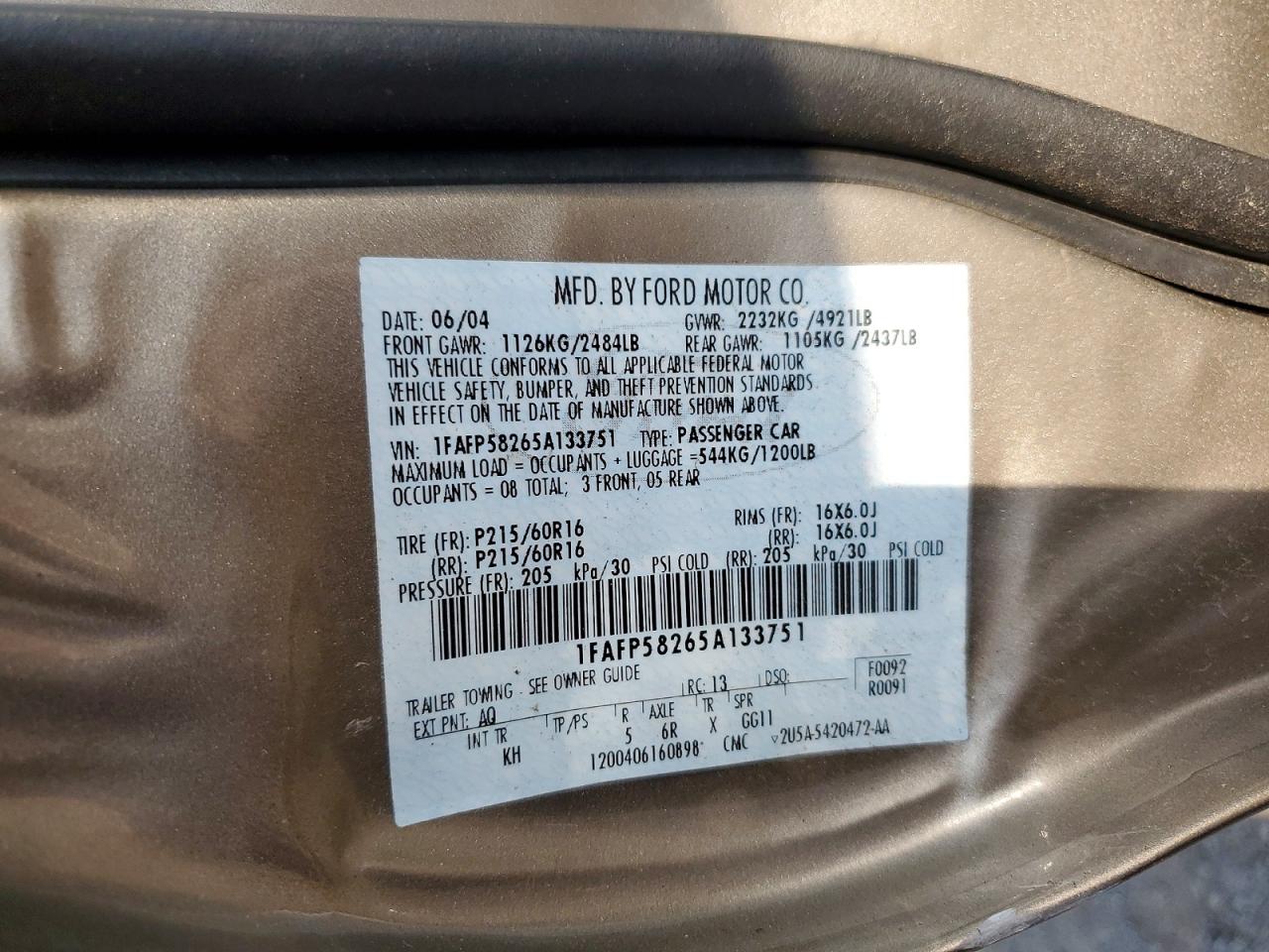 2005 FORD TAURUS