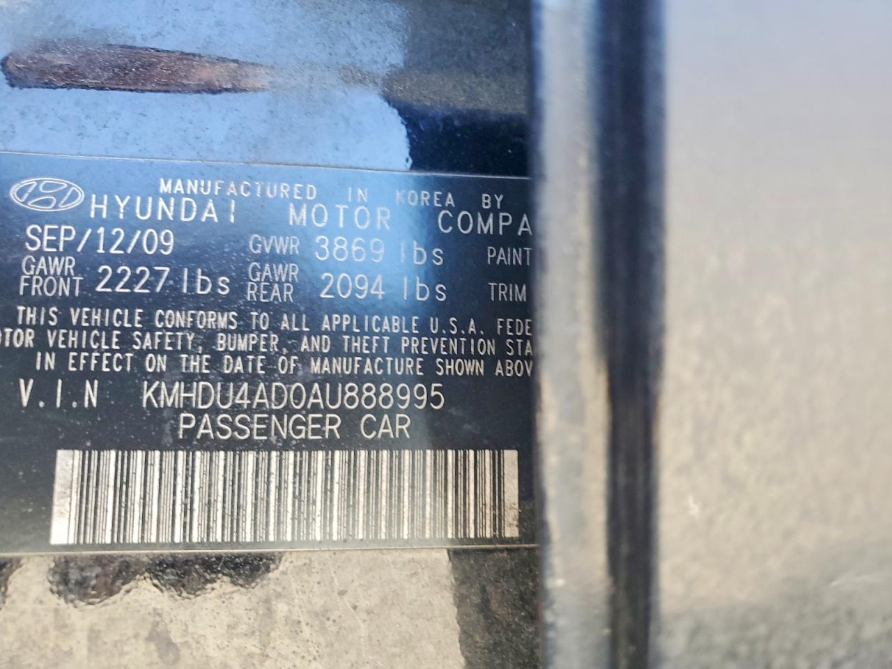 2010 HYUNDAI ELANTRA