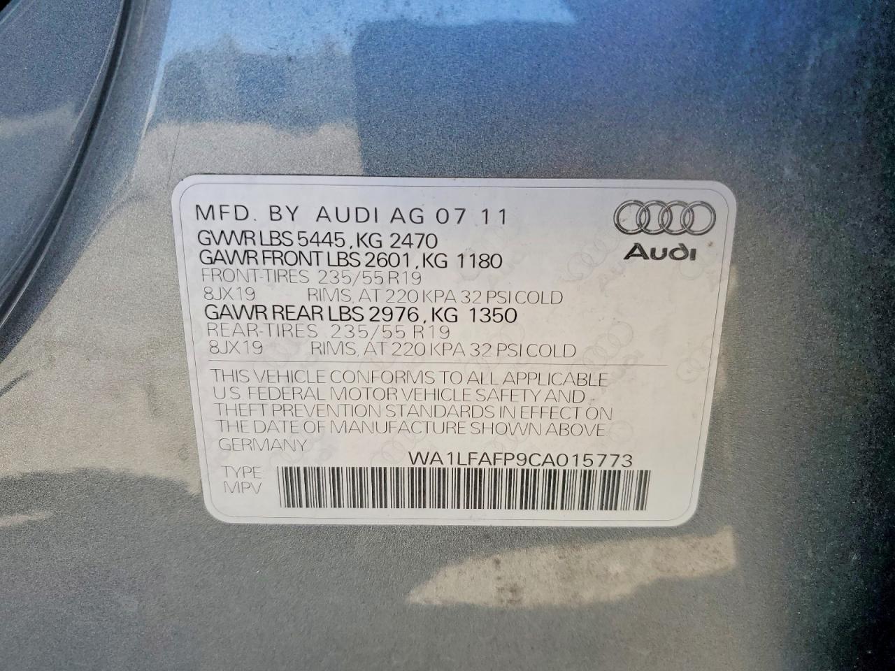 2012 AUDI Q5