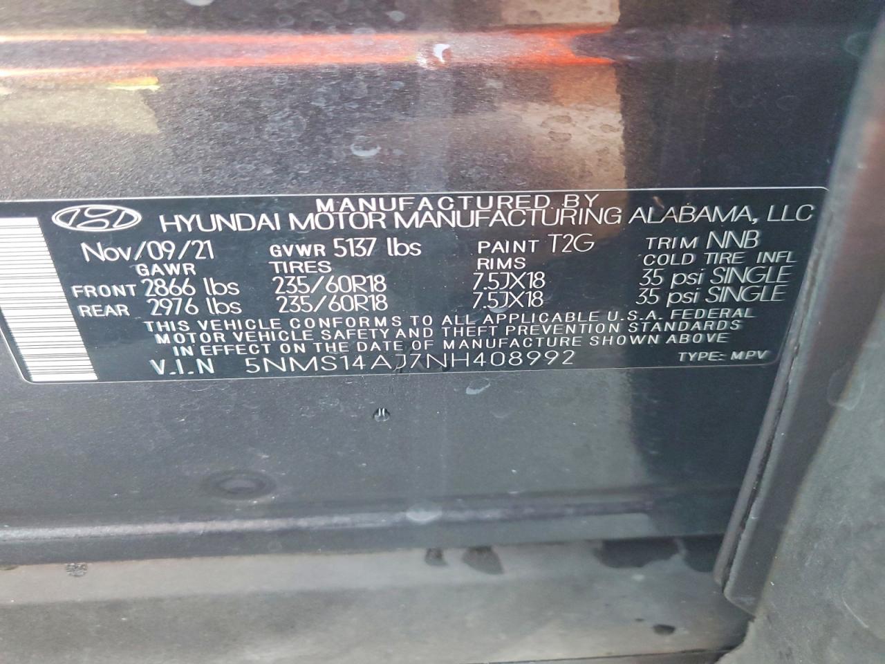 2022 HYUNDAI SANTA FE