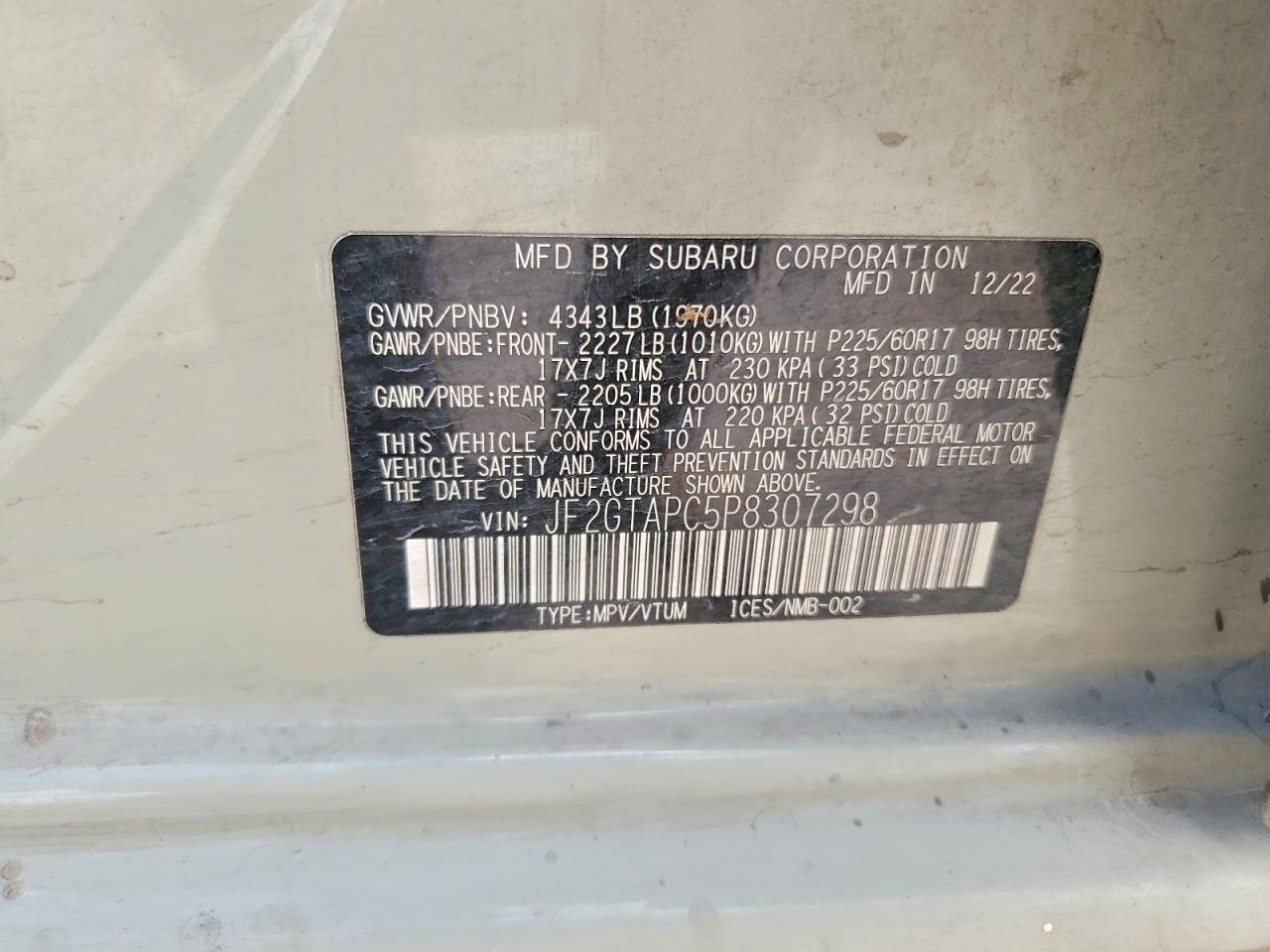 2023 SUBARU CROSSTREK
