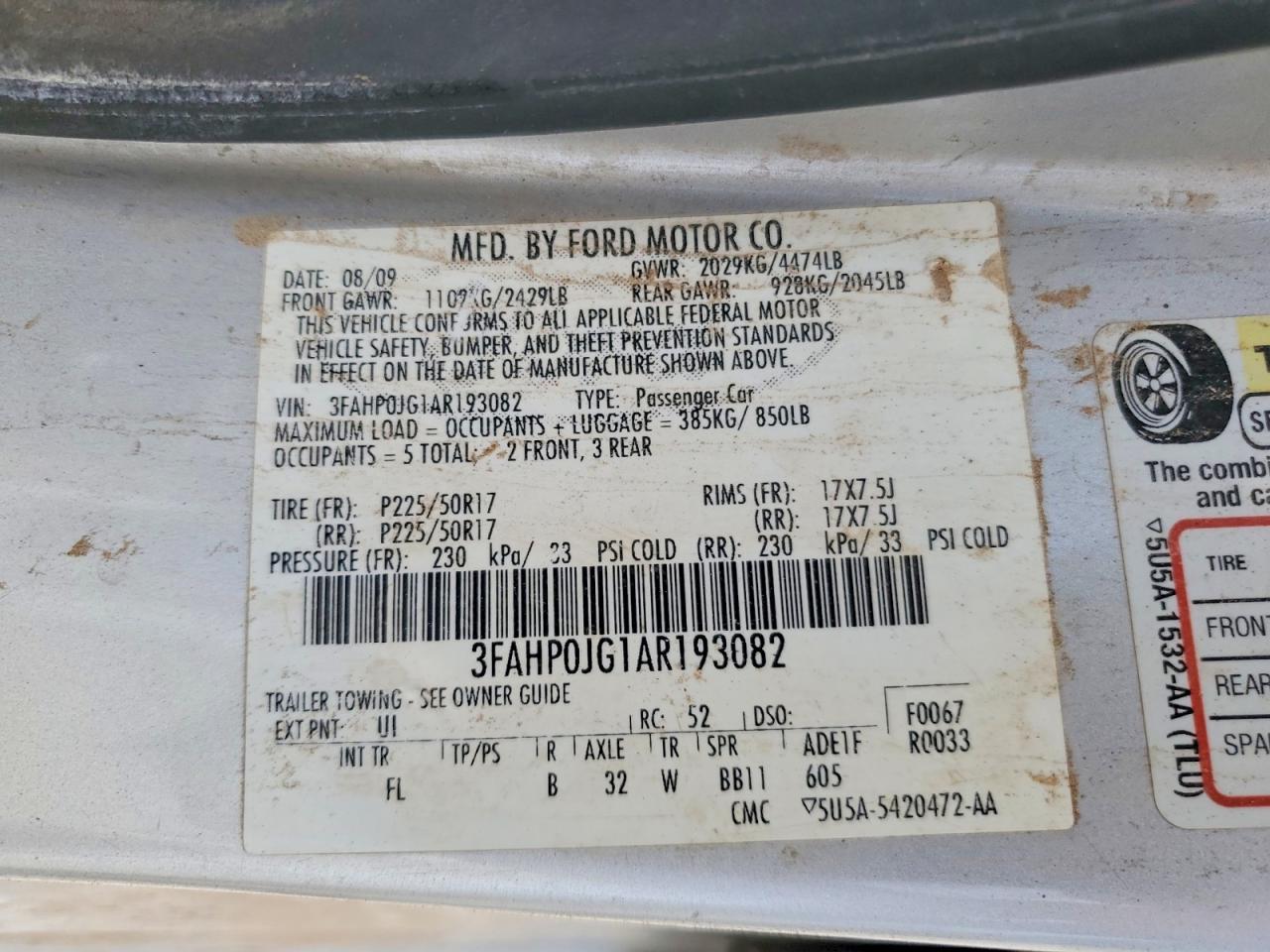 2010 FORD FUSION