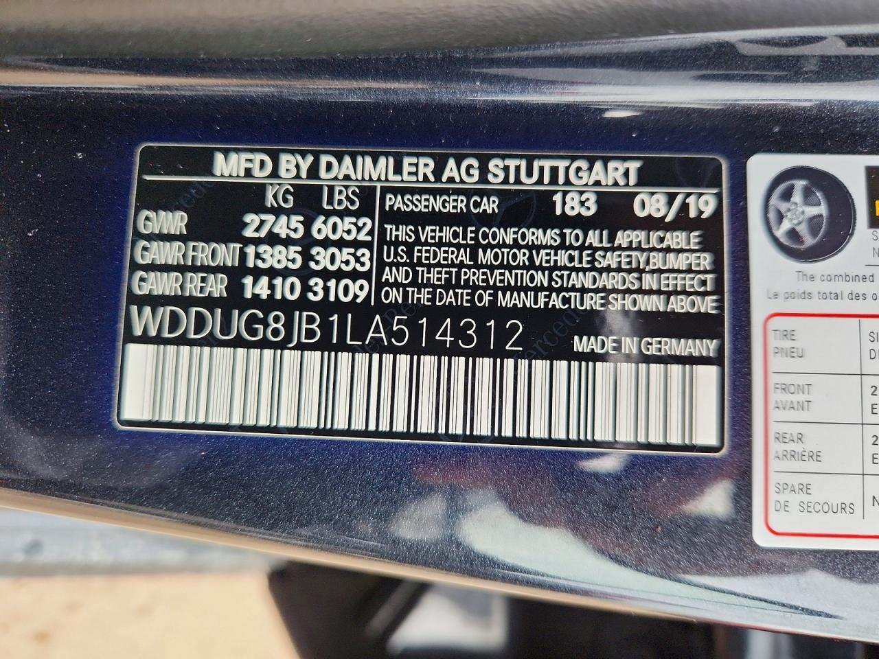 2020 MERCEDES-BENZ S-CLASS