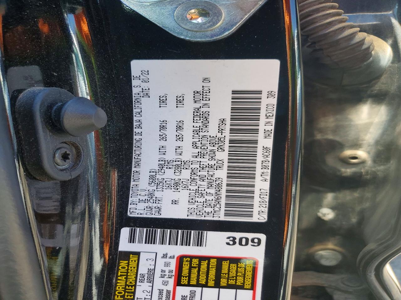 2022 TOYOTA TACOMA