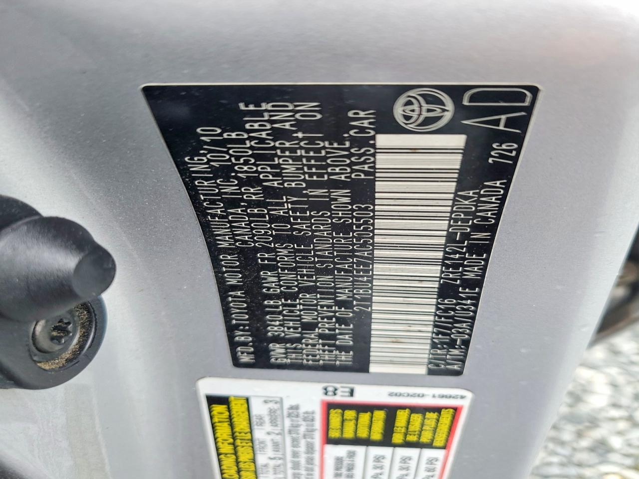 2010 TOYOTA COROLLA