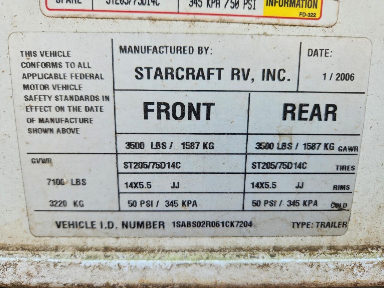 2006 STARCRAFT TRAVELSTAR