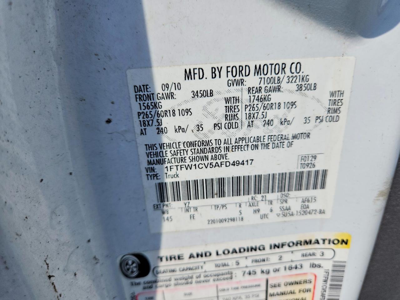 2010 FORD F150