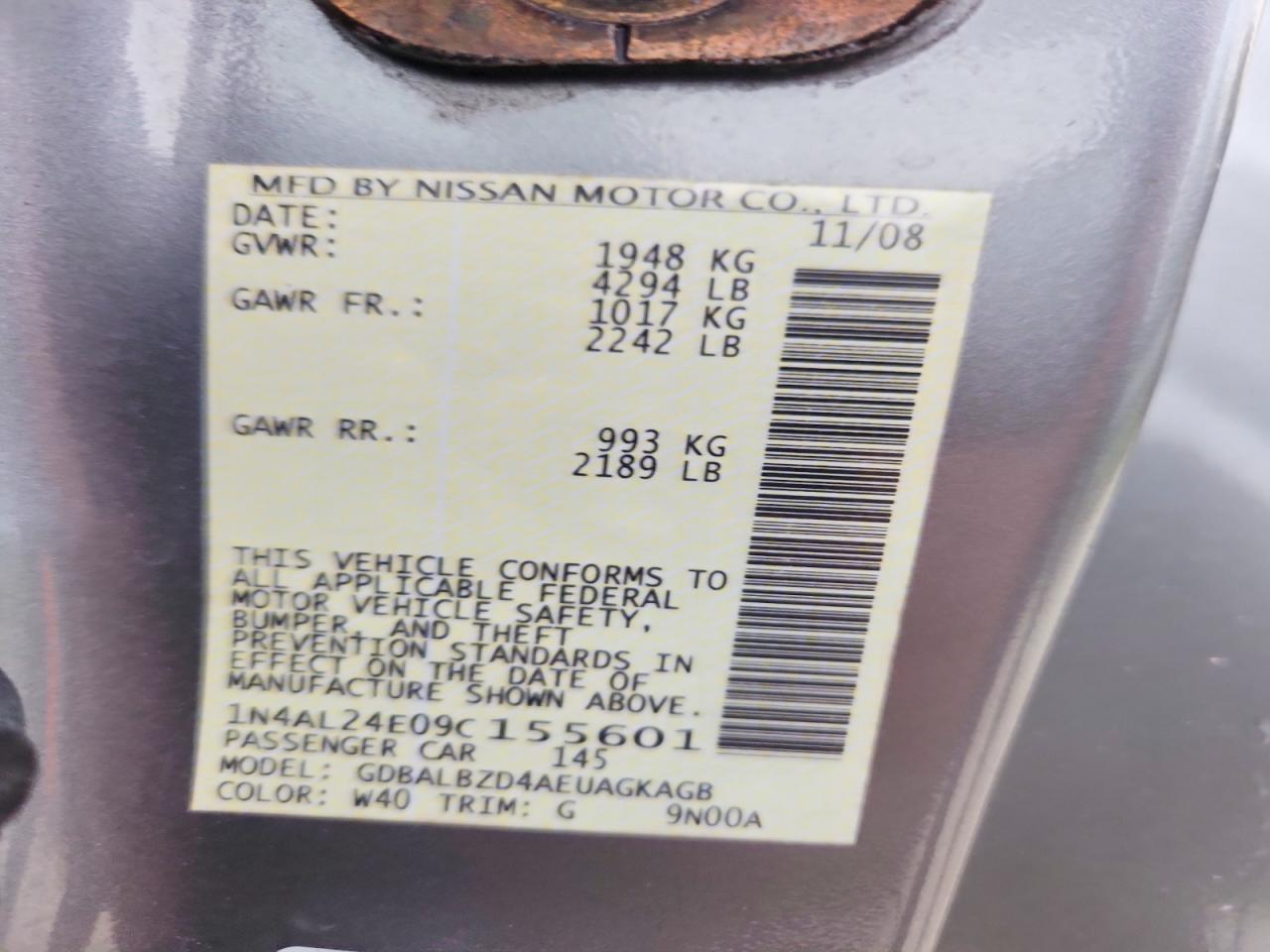 2009 NISSAN ALTIMA
