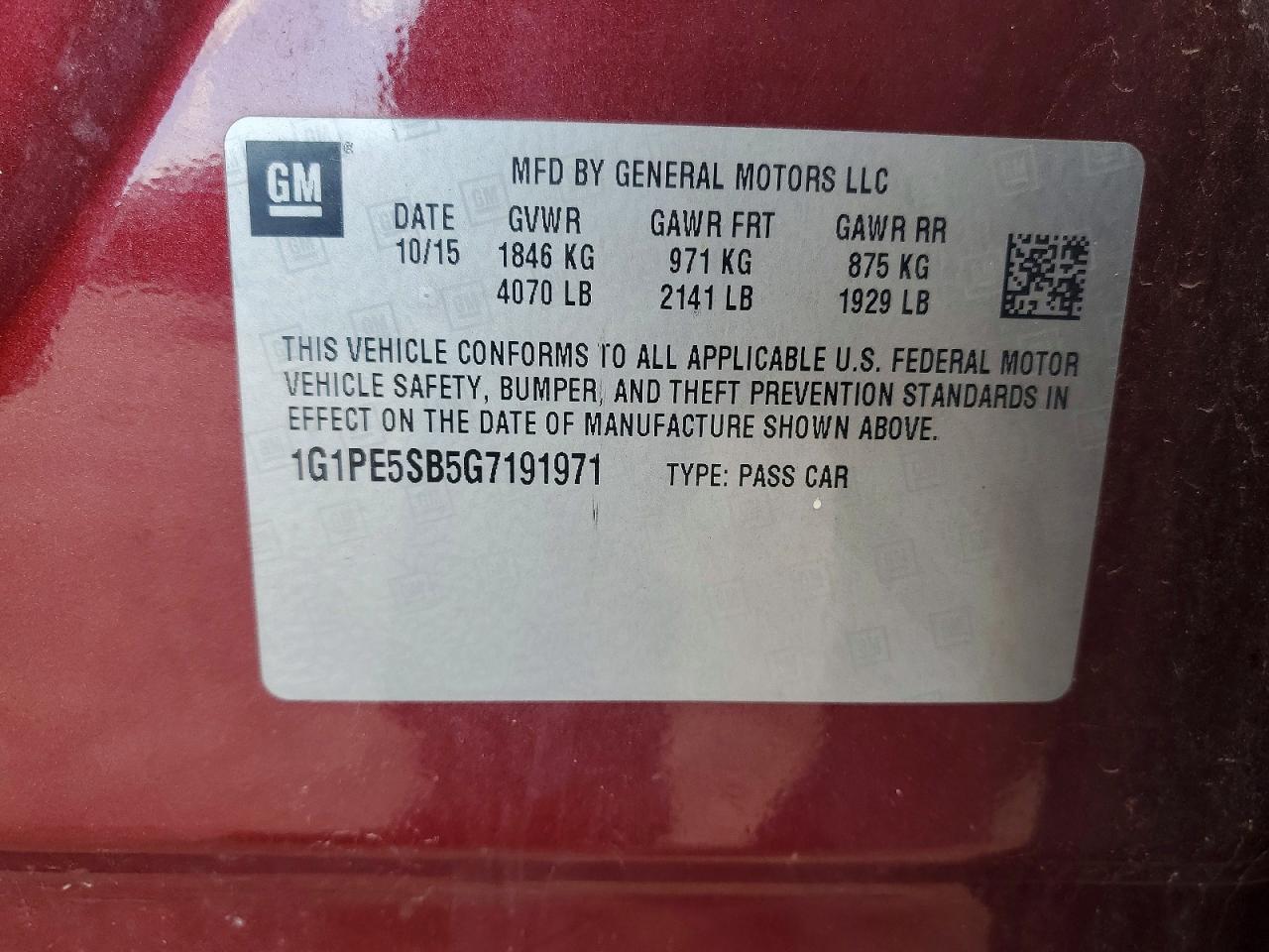 2016 CHEVROLET CRUZE
