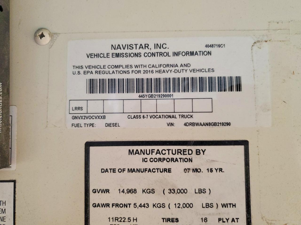 2016 IC CORPORATION ALL OTHER