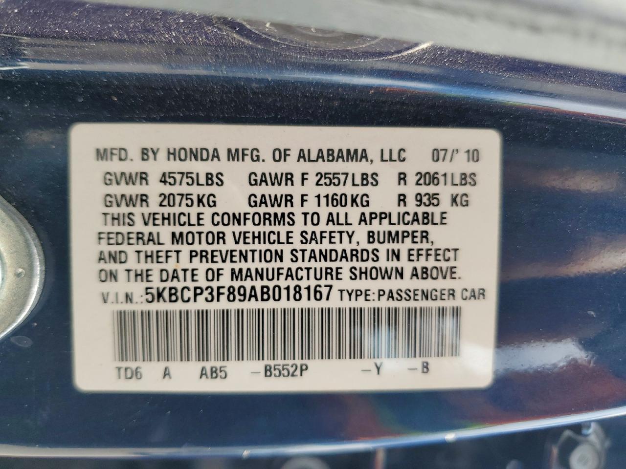 2010 HONDA ACCORD