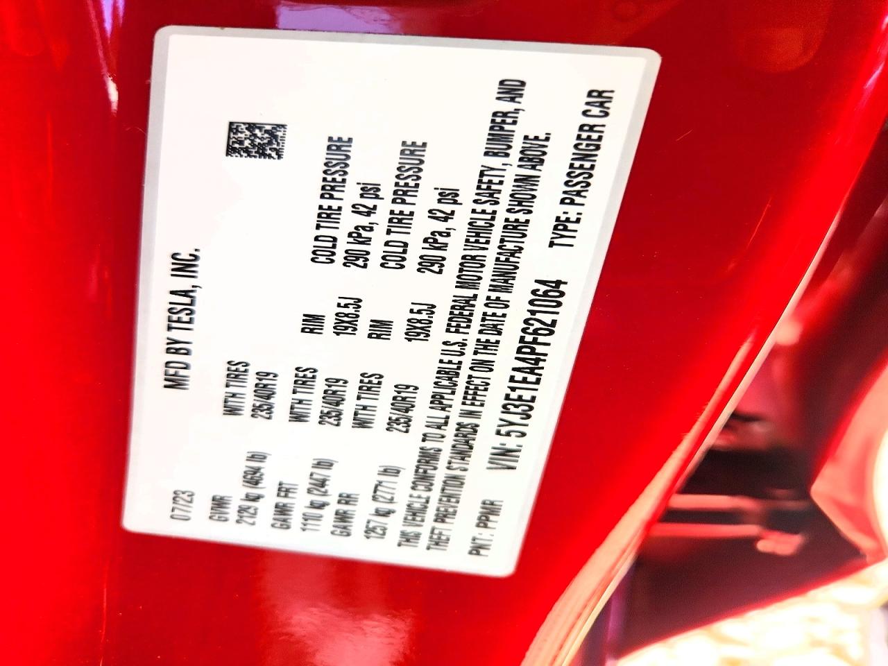2023 TESLA MODEL 3