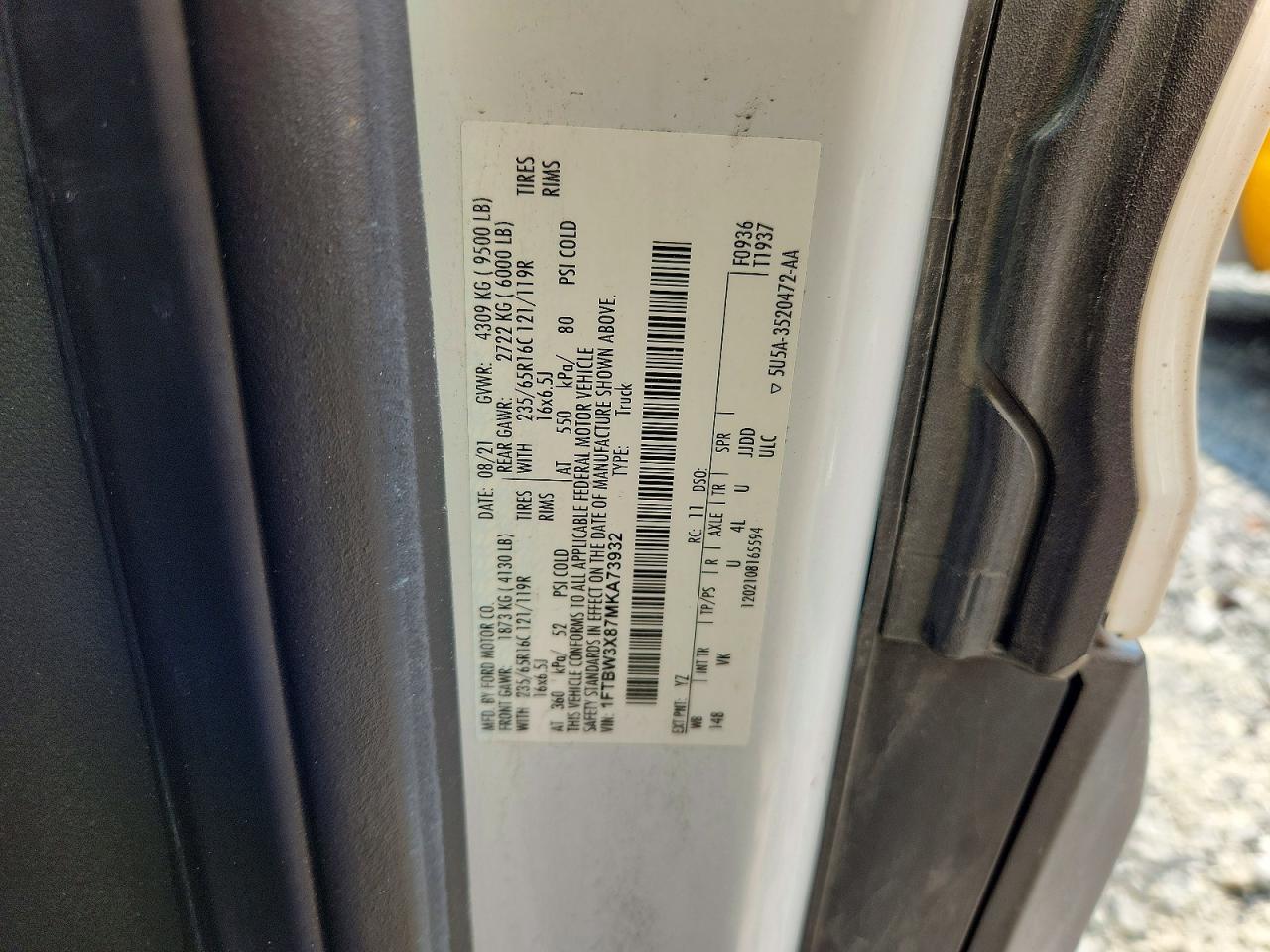 2021 FORD TRANSIT