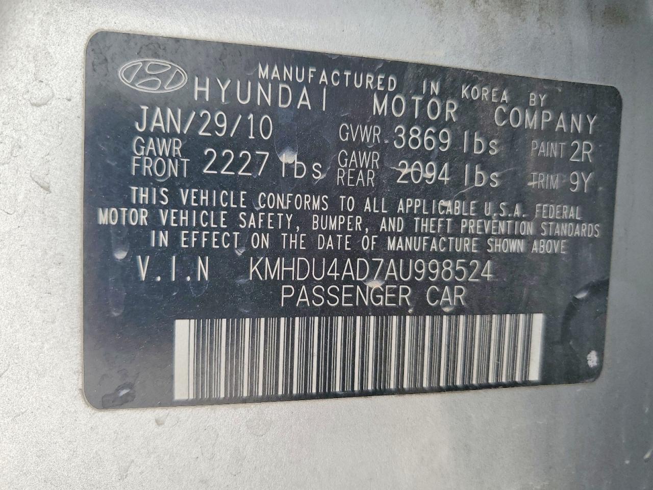 2010 HYUNDAI ELANTRA