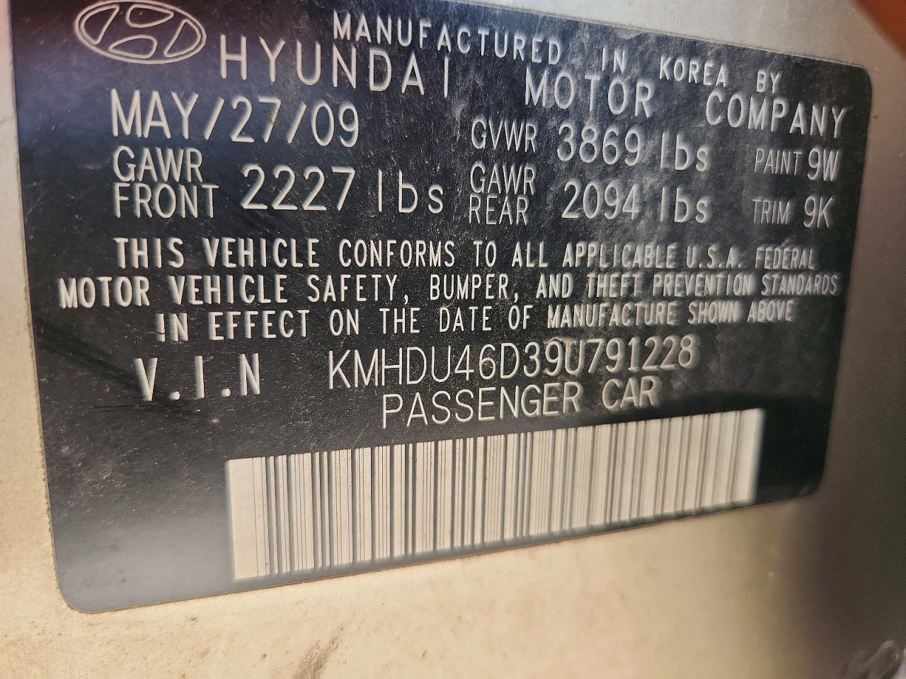 2009 HYUNDAI ELANTRA