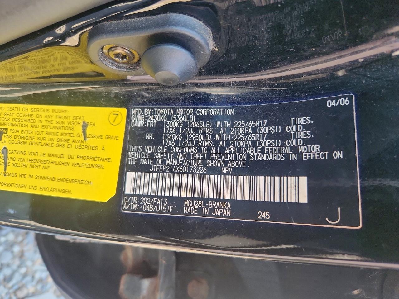 2006 TOYOTA HIGHLANDER