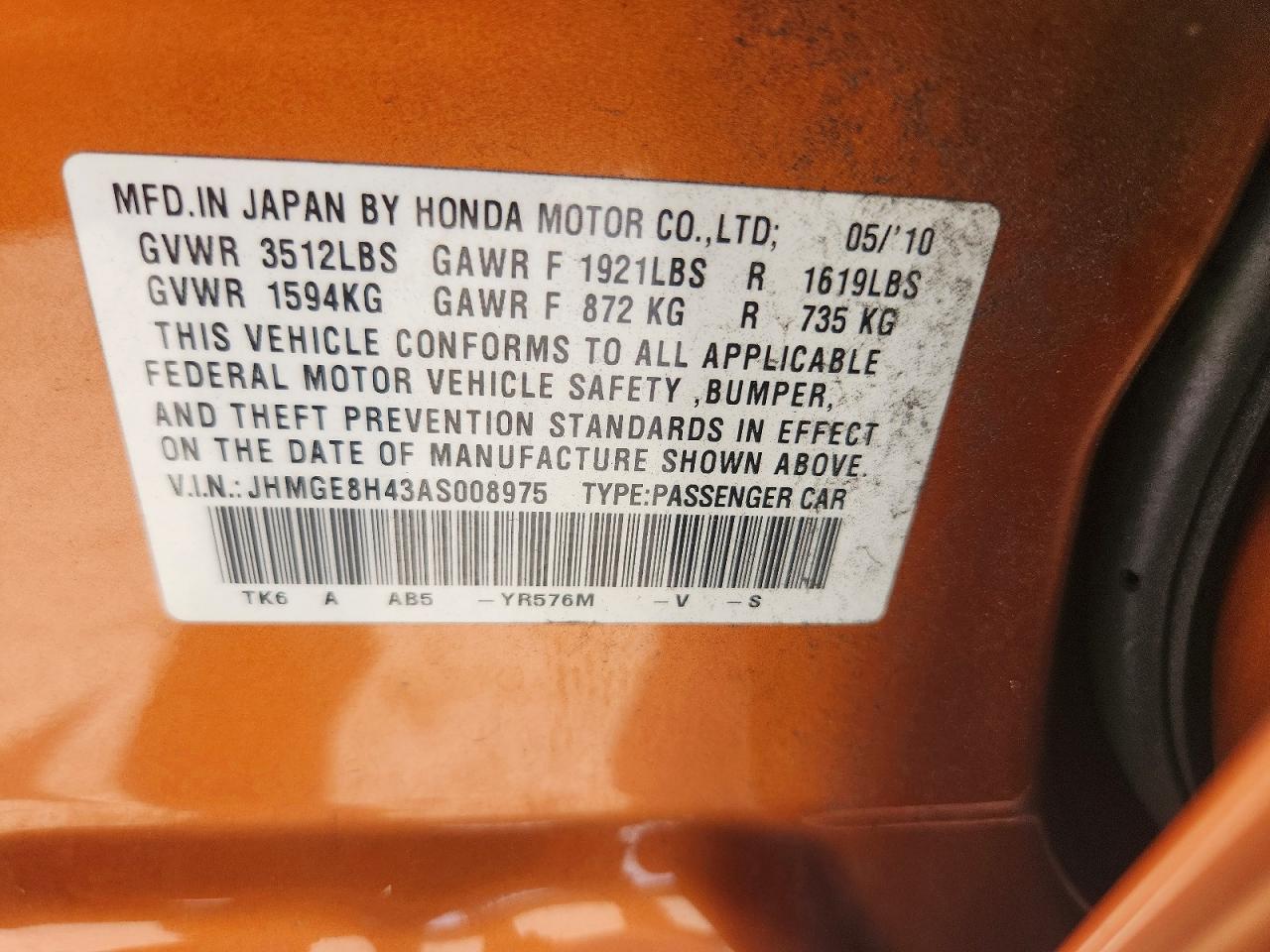 2010 HONDA FIT