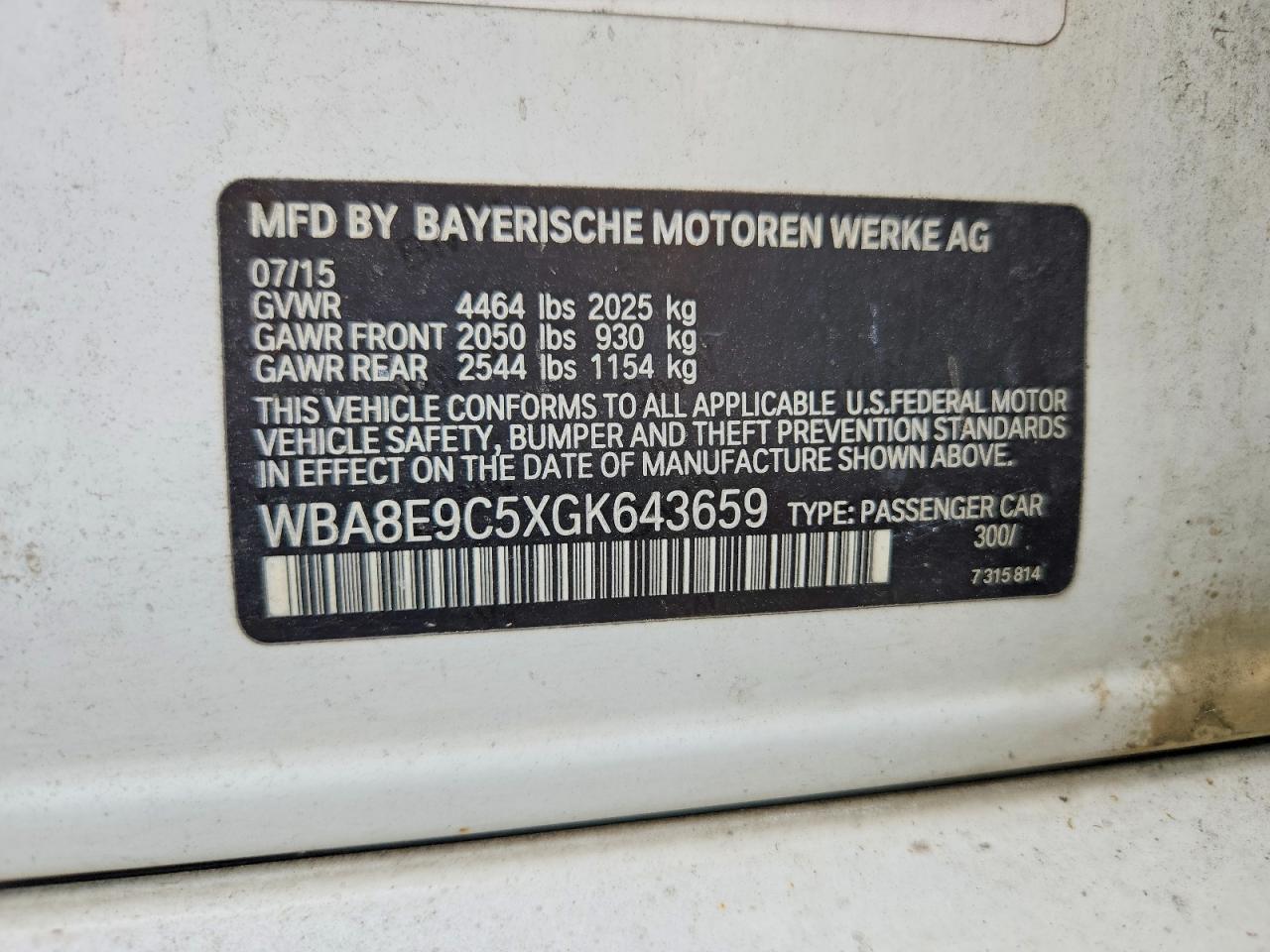 2016 BMW 3 SERIES