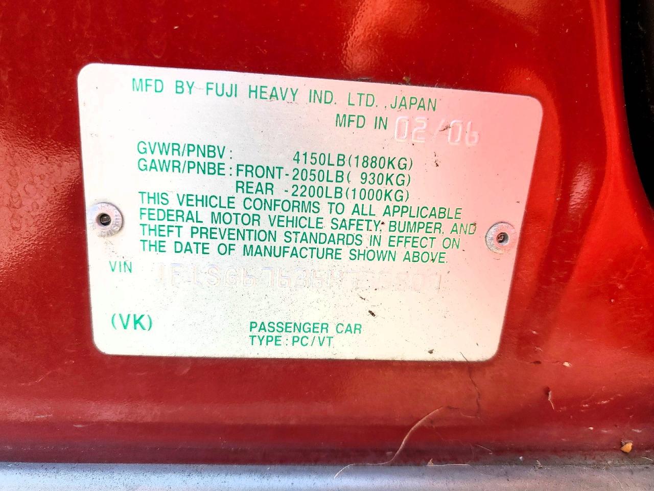2006 SUBARU FORESTER