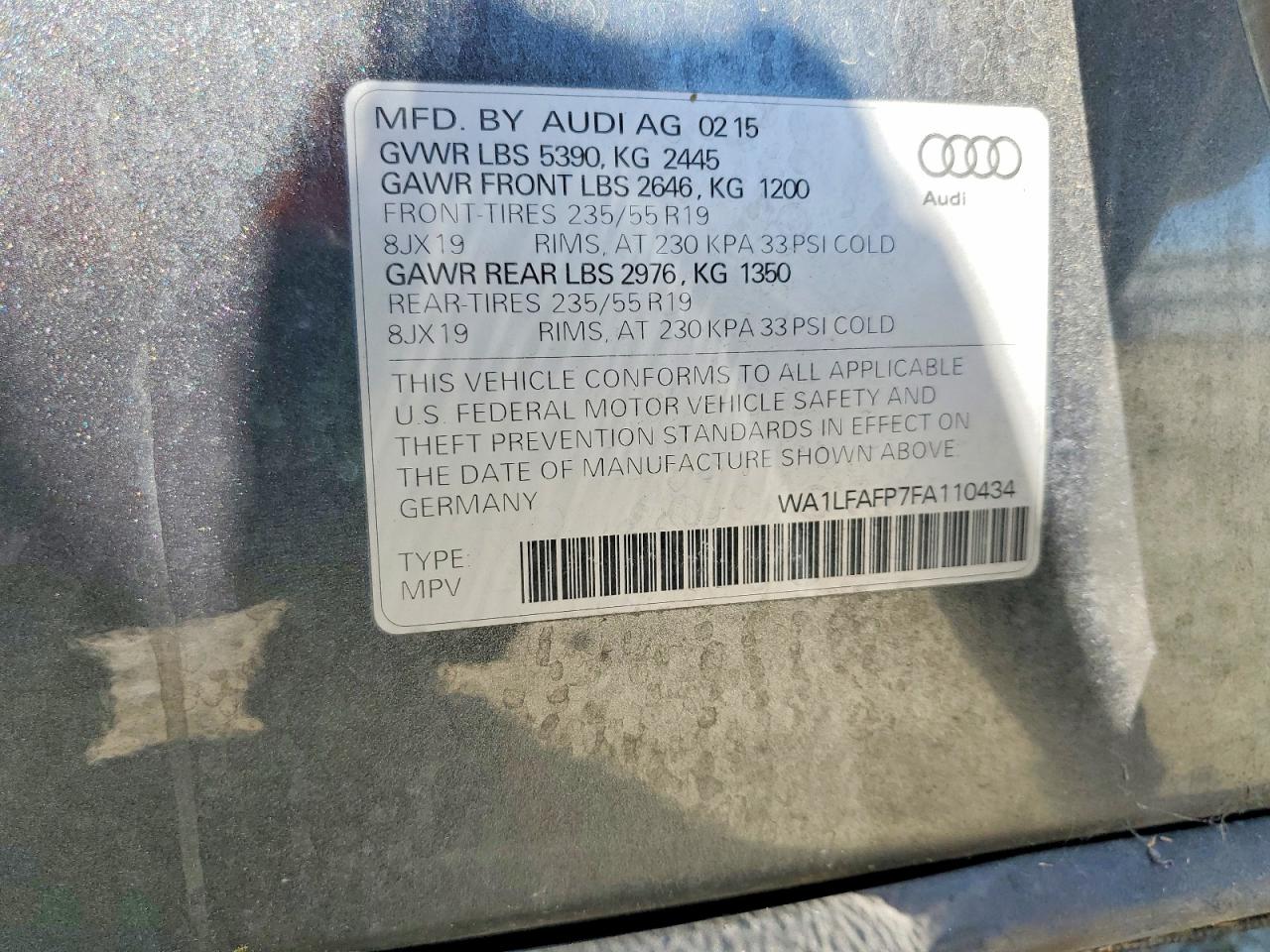 2015 AUDI Q5