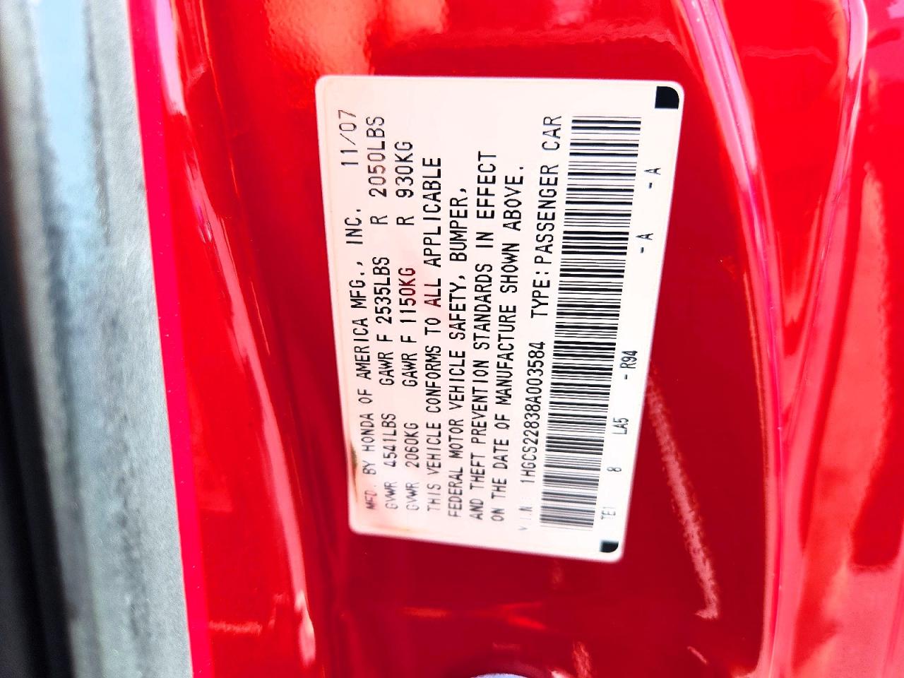 2008 HONDA ACCORD