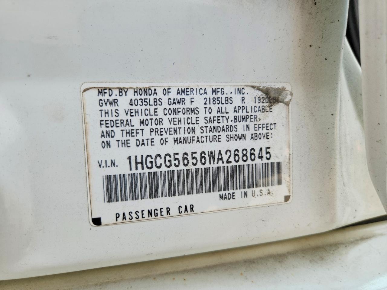1998 HONDA ACCORD