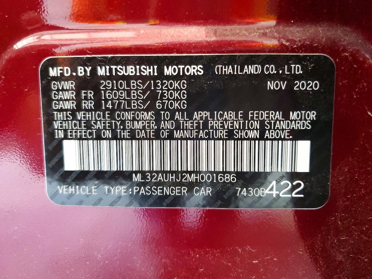 2021 MITSUBISHI MIRAGE