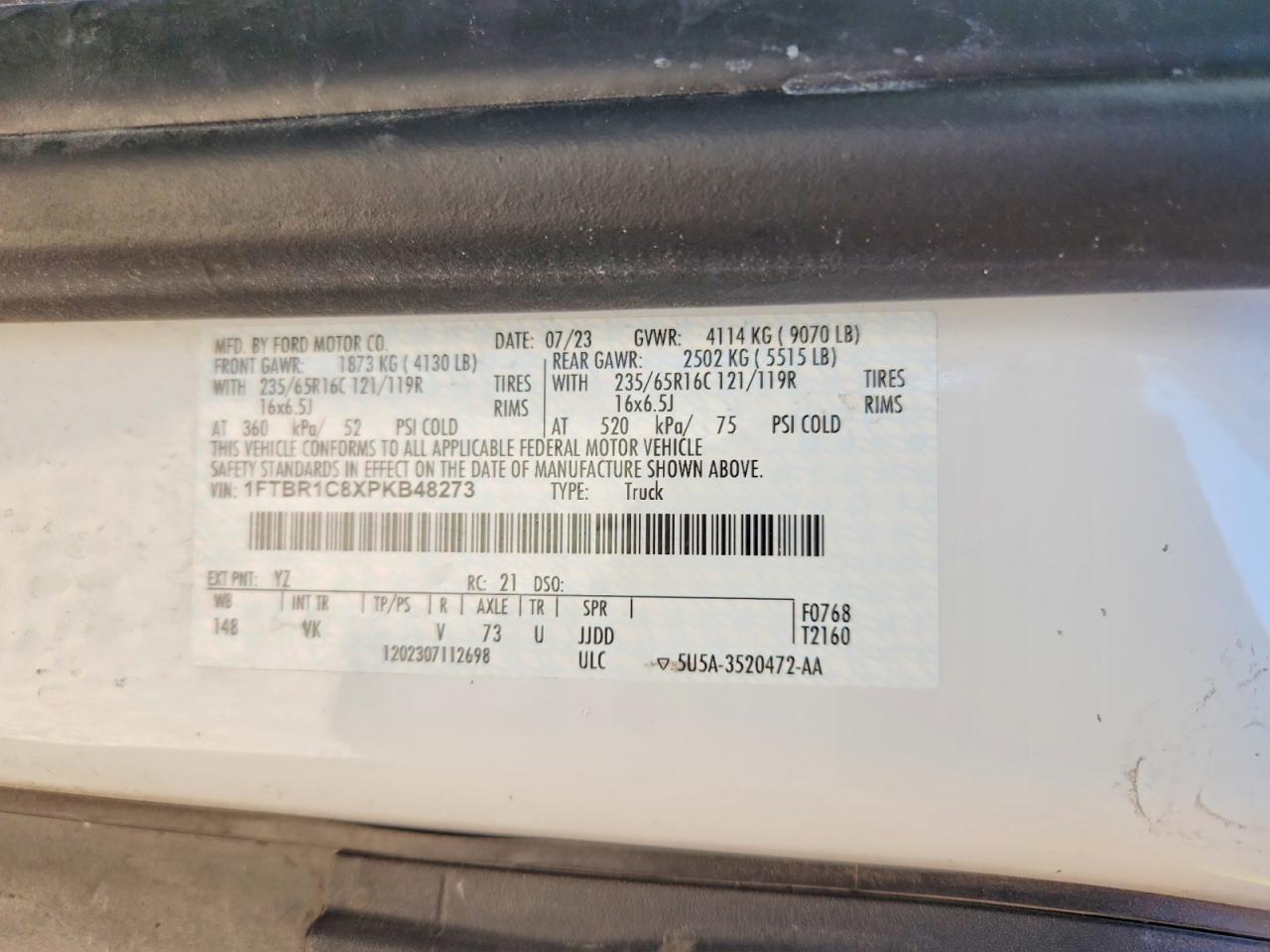 2023 FORD TRANSIT