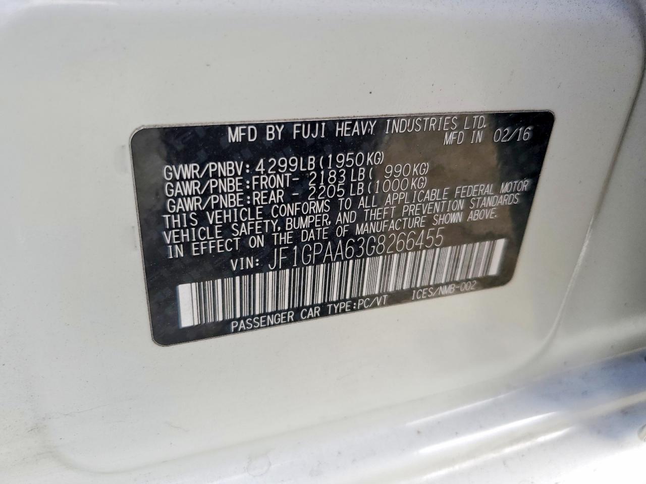 2016 SUBARU IMPREZA