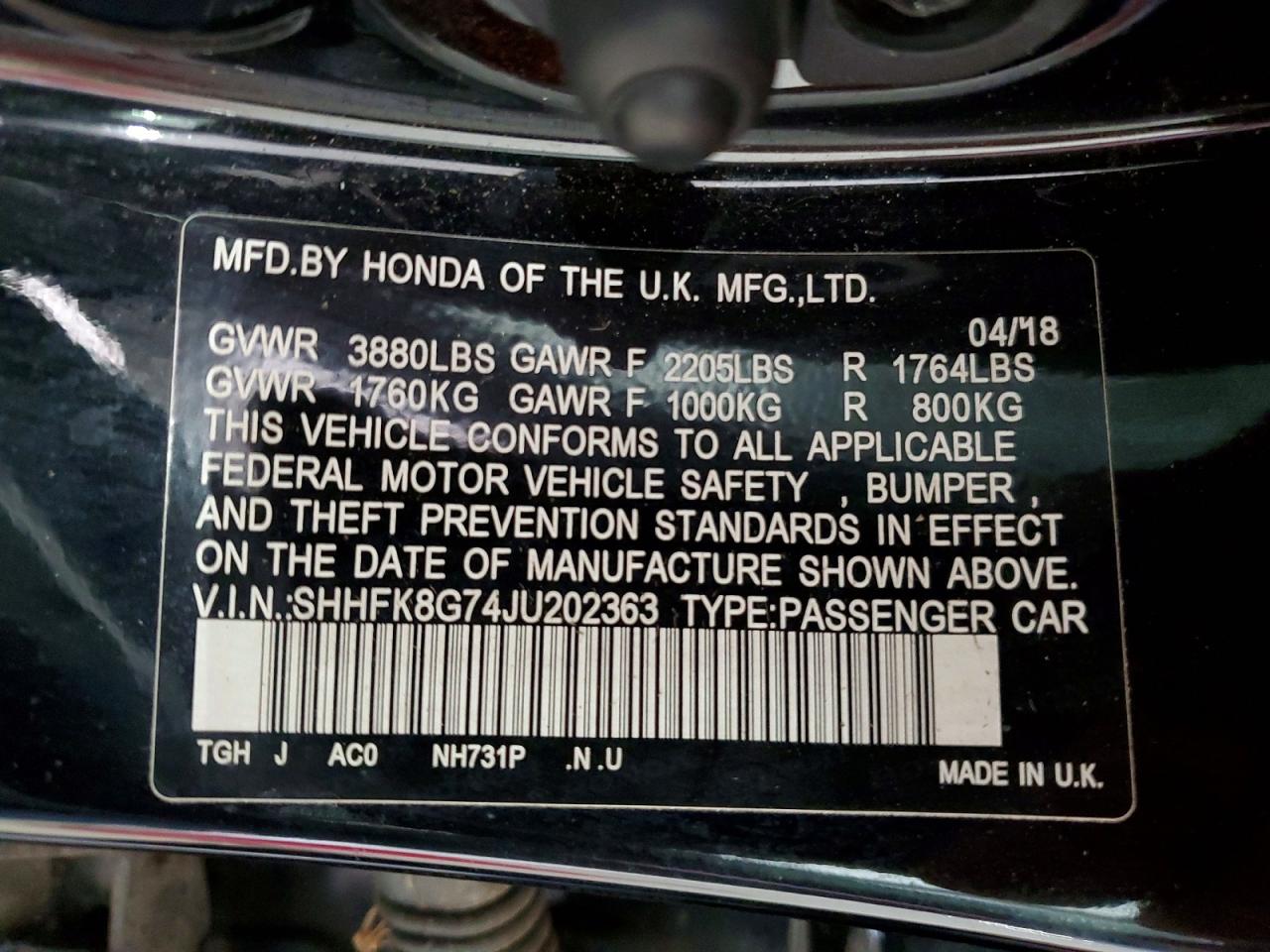 2018 HONDA CIVIC