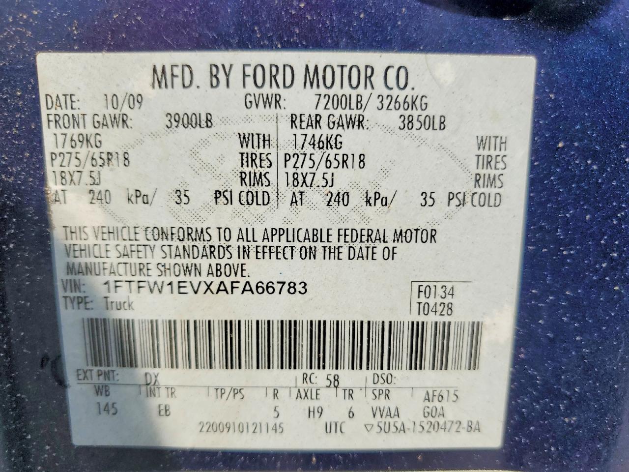 2010 FORD F150